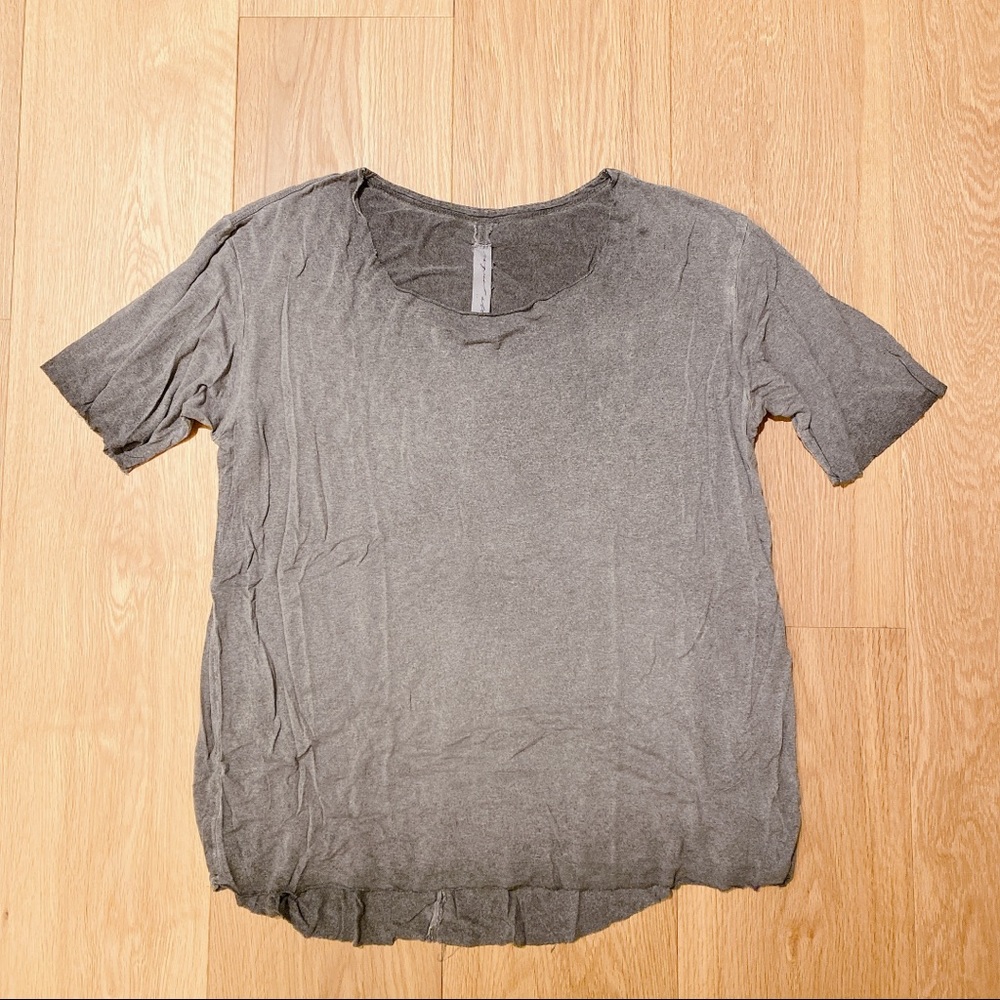 Raquel Allegra distressed Tee with raw edge sz 1